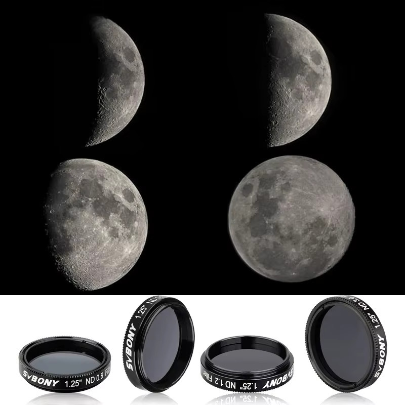 Svbony SV139 ND-Filterset für Teleskopokulare in Schwarz mit neutraler Dichte ND4, ND8, ND16 und ND1000 zur Reduzierung der Gesamthelligkeit und Mondoberflächen - Bild 2
