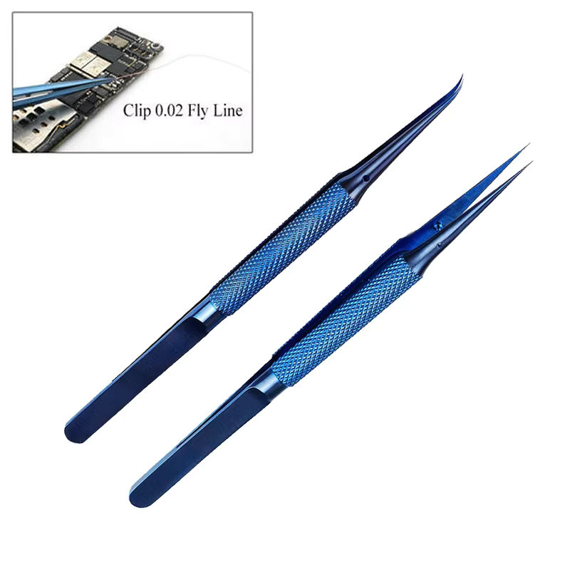 NEWBEAT Präzisionspinzette aus blauer Titanlegierung mit 0,15 mm Präzision für die Reparatur von Telefon-Motherboards und Jump-Line-Reparaturen - Bild 2