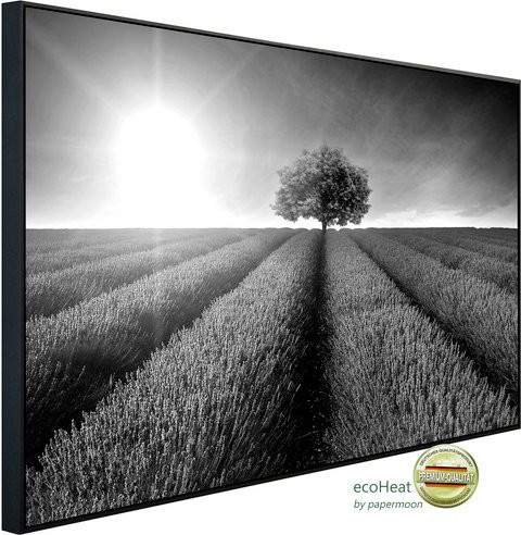 papermoon EcoHeat Infrarotheizung Landschaft Schwarz Weiss mit Matt-Effekt und App-Steuerung - Bild 1