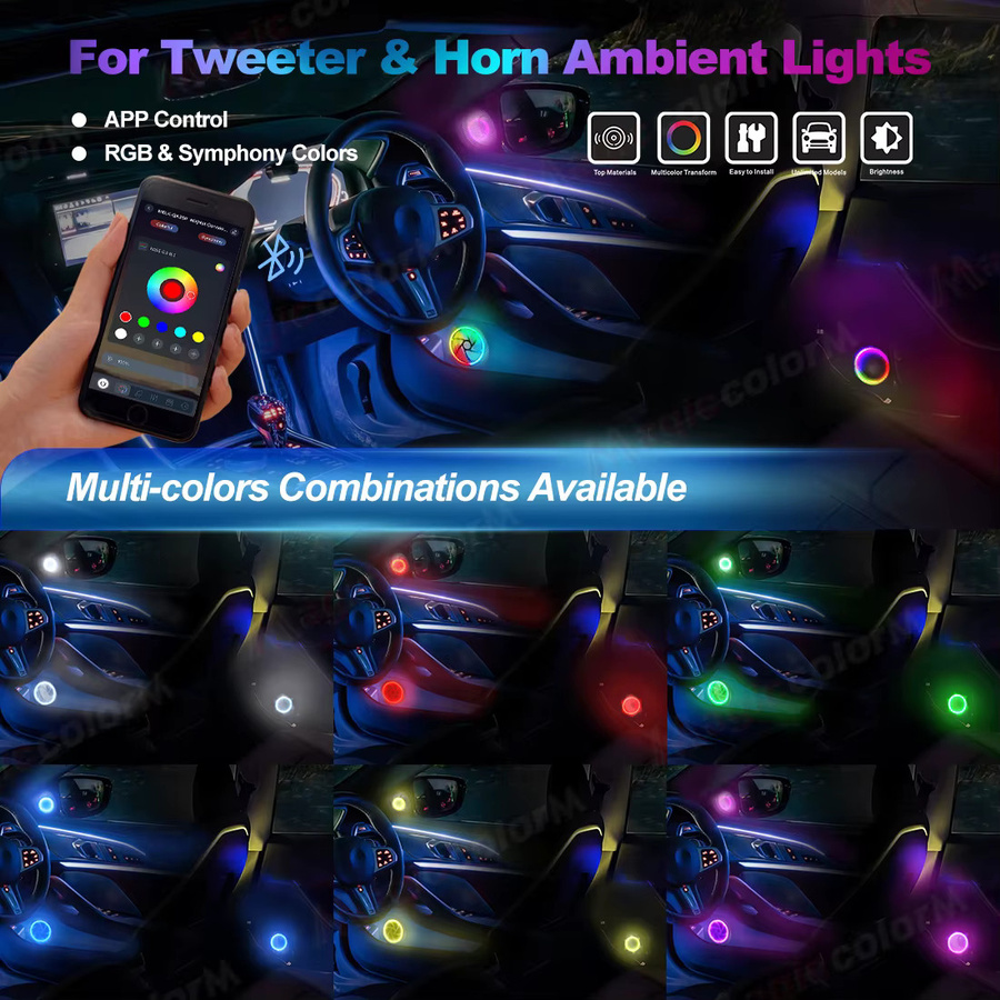MAGIC COLORM RGB Auto-Lautsprecher Set mit App-Steuerung und 64 Farben für die Innenraum-Türdekoration, 5,9 Zoll und 4,3 Zoll - Bild 2