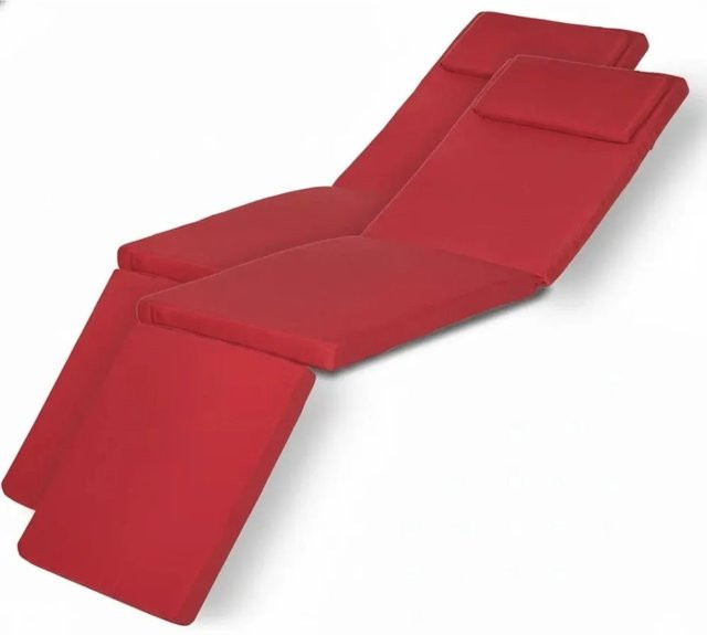 Beautissu Loftlux DC Deckchairauflage Rot, 2-teiliges Set, B/T/H: 175 x 45 x 5 cm - Bild 1