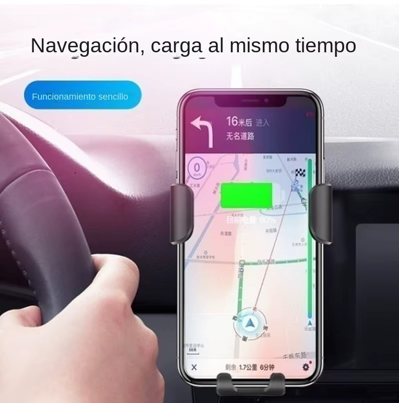 Viesrita Universelle Schwerkraft-Autohalterung für Lüftungsschlitze in Schwarz, Handyhalterung ohne Magnet für iPhone, Samsung und Huawei mit GPS-Unterstützung - Bild 4