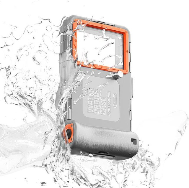Weft Universelle wasserdichte Unterwasser-Handyhülle für Smartphones bis 6,9 Zoll in Transparent und Grau - Bild 1