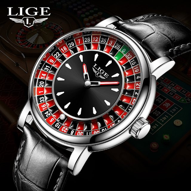 Lige Armbanduhr Quarz, Gold, Leder, Herren - Bild 1