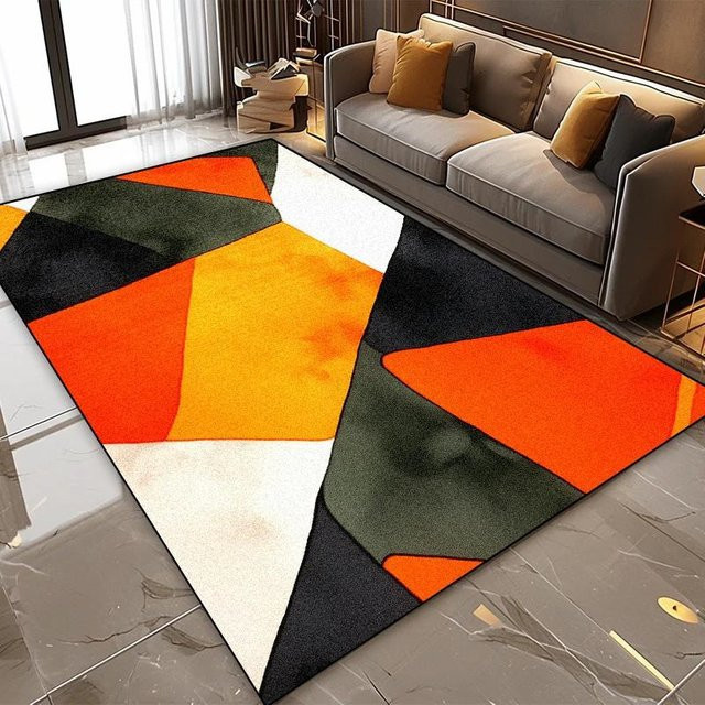 Karpetti Wohnzimmerteppich Modern Geometrisch Abstrakt in Orange, B/T: 120 x 160 cm - Bild 1