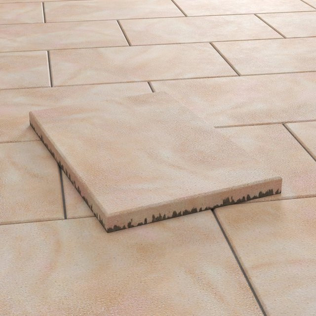 Diephaus Terrassenplatte Nano Tec in Ocker-Gelb-Rose mit Steinoptik, B/T/H: 60 x 40 x 4 cm - Bild 1