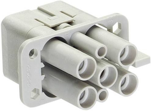 HARTING Buchseneinsatz Han Q 4 + 2 + PE zum Crimpen, Grau, 09120063141 - Bild 1