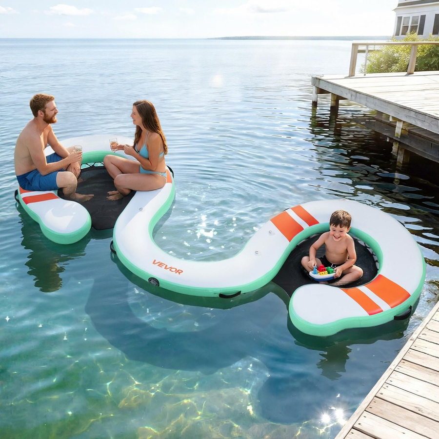Buying Solutions MB Aufblasbarer schwimmender Steg mit Leiter und Tragetasche, B/L: 4,57 x 1,83 m, Mehrfarbig - Bild 2