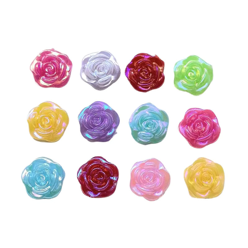65 Stück mehrfarbige Rosen aus Kunstharz für DIY-Schmuck und Scrapbooking - Bild 2