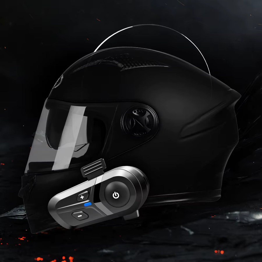 XINOWY L1 Motorradhelm Bluetooth Headset in Schwarz mit CVC Noise Control, BT5.3 und IPX6 wasserdicht und staubdicht - Bild 2