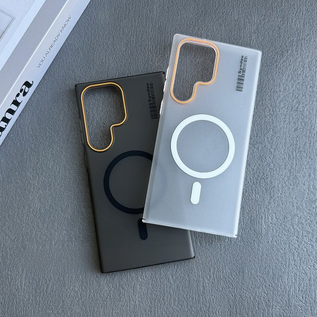 Transparente magnetische Schutzhülle für Samsung Galaxy S26 Ultra S25 Plus S24 S23 S22 in Lila, mattierte und stoßfeste Ladehülle - Bild 1
