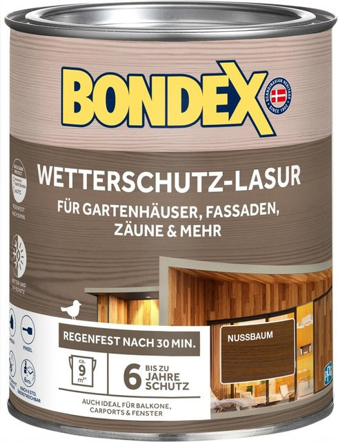 Bondex Wetterschutz-Lasur Nussbaum Braun 0,75 l - Bild 1