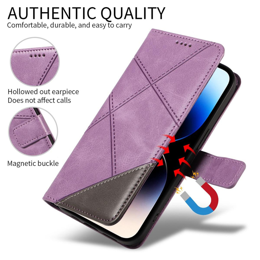 Magnetische Klappbörse Lederhülle für Samsung Galaxy A55 A35 A25 A15 A05 A05s in Lila - Bild 2