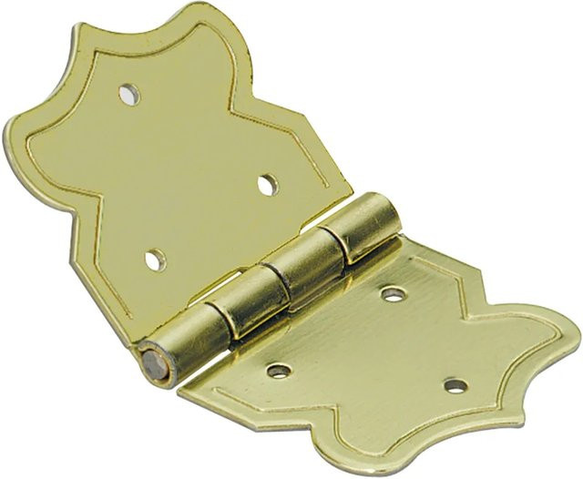 Hettich Schatullen-Scharnier aus Stahl in Messing-Optik, 2er-Set, B: 37 mm, H: 20 mm, T: 20 mm - Bild 1