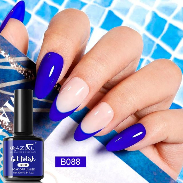 QAZIXU Nagellack-Gel, Klein Blue, Glänzend, 10 ml - Bild 1