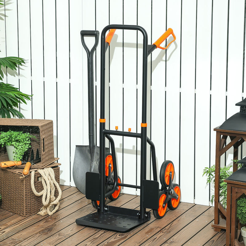 Aosom DURHAND Treppensteiger Sackkarre klappbar aus Stahl in Orange mit max. 120 kg Traglast - Bild 2