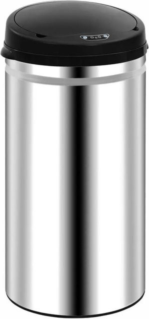 DELUKE Sensor Mülleimer 50L aus Edelstahl in Silber mit Automatik-Bewegungssensor und Deckel - Bild 1