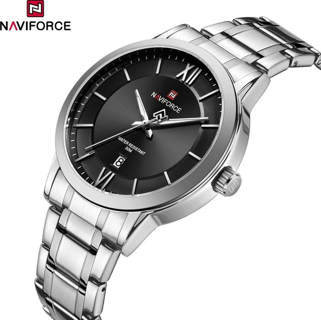 NAVIFORCE Armbanduhr, Quarz, Edelstahl, Schwarz, Herren - Bild 1