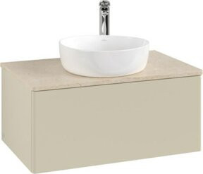 V&B Waschtischunterschrank Antao ohne Frontstruktur in Grau lackiert, B/T/H: 80 x 36 x 50 cm - Bild 1