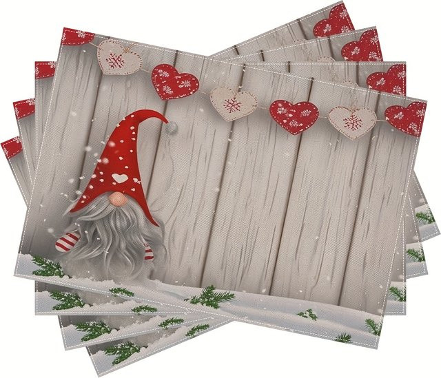 VIKAMA 4-teiliges Weihnachts-Tischset für Familienessen und Festtagsdekorationen - Bild 1