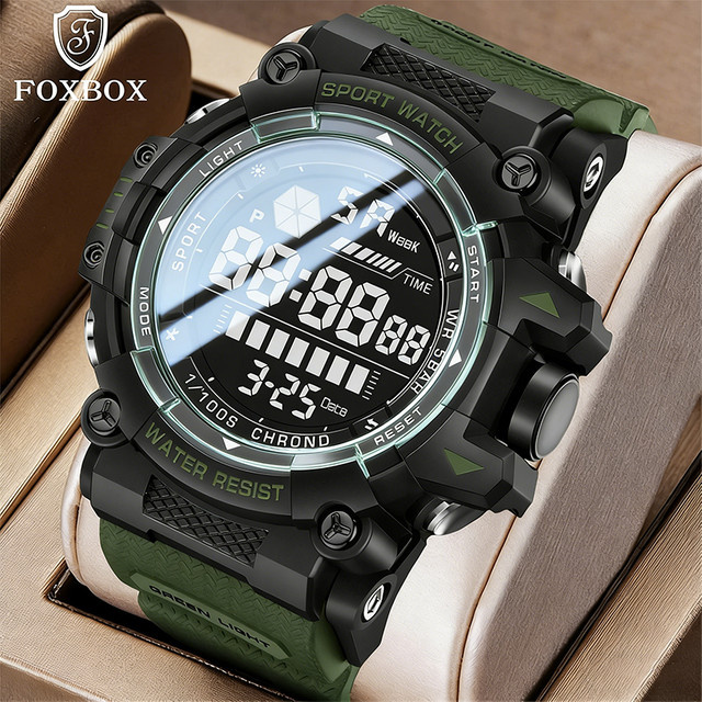 FOXBOX Armbanduhr, Analog-Digital, Quarz, Silikon, Grün, Herren - Bild 1
