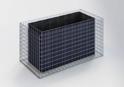 Gabiona Gabionen-Hochbeet eckig aus galvanisiertem Stahl, silberfarben, B/T/H: 200 x 100 x 100 cm - Bild 1