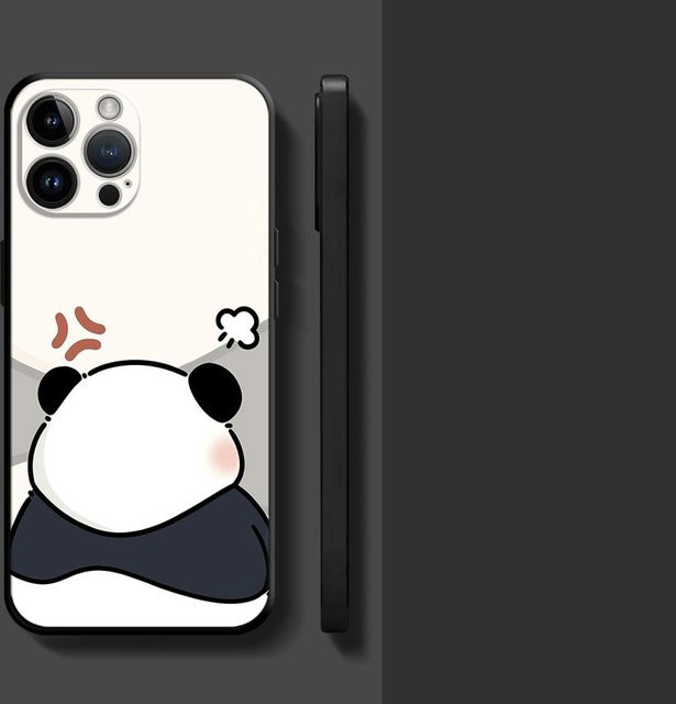 Niedliche Panda Handyhülle für Apple iPhone in Weiß - Bild 1