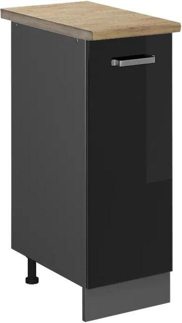 Vicco Apothekerschrank R-Line Schwarz Hochglanz Anthrazit Eiche B: 30 cm, H: 81,6 cm, T: 60 cm - Bild 1