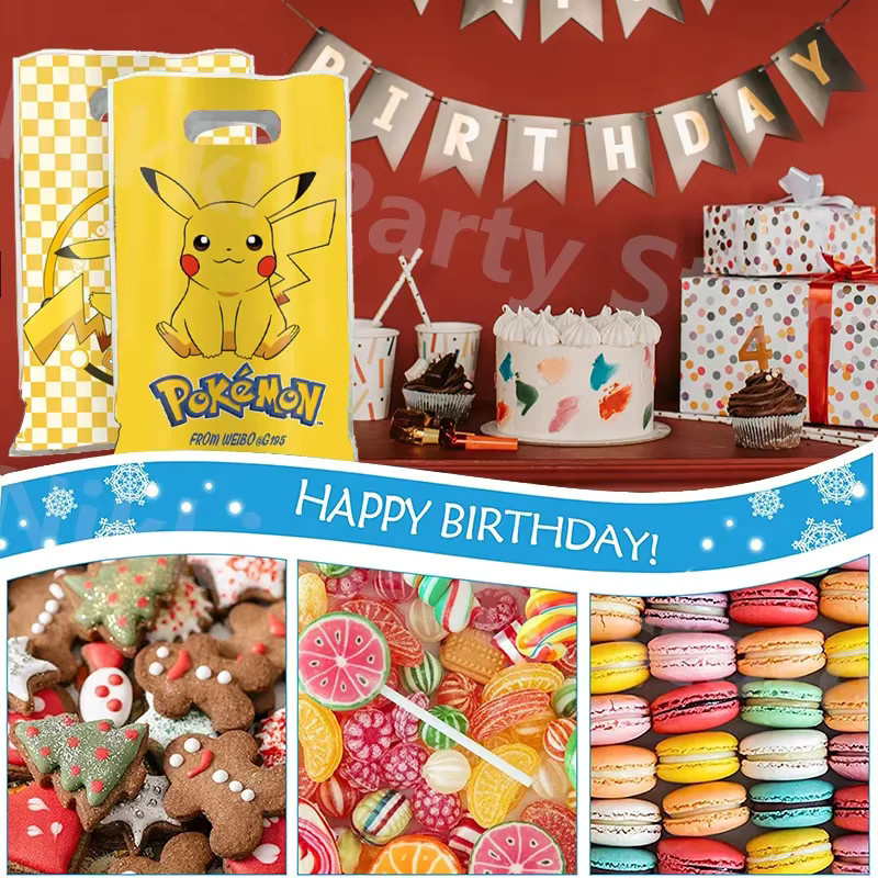 Bandai Pokemon Pikachu Geschenktüte aus Kunststoff in Gelb für Geburtstagsdekoration und Partyzubehör - Bild 2