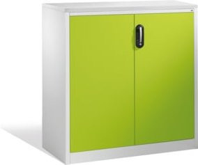 C+P Akten-Sideboard Acurado mit Drehtüren und Schloss, Front Viridingrün, Korpus Lichtgrau, H: 120 cm, B: 120 cm, T: 50 cm - Bild 1