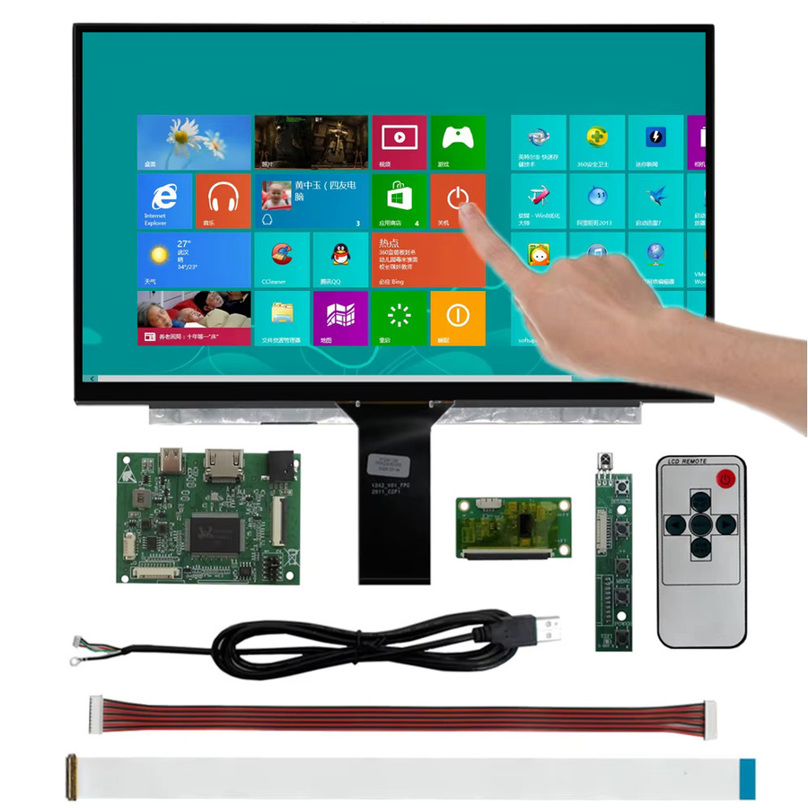 Heyman Tragbarer 13,3 Zoll Touchscreen-Monitor Full HD 1080P in Schwarz mit HDMI und USB-C Anschluss - Bild 2