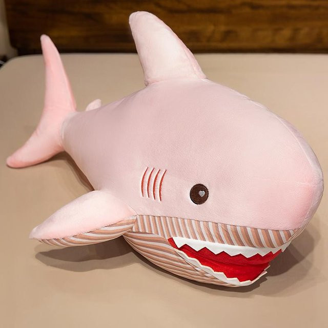 Yiran toy Haifischpuppe Plüschtier, Blau Rosa, 80cm - Bild 1