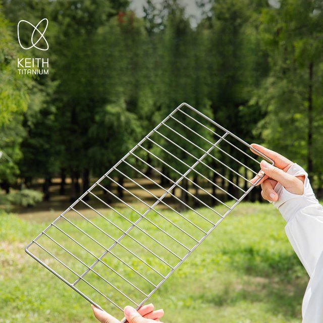 KEITH Grillnetz aus reinem Titan für Camping und Outdoor-Picknick - Bild 1