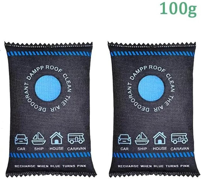Oudun Wiederverwendbare Silikon-Entfeuchtertasche mit Farbindikator in Schwarz für Auto und Schrank - Bild 1