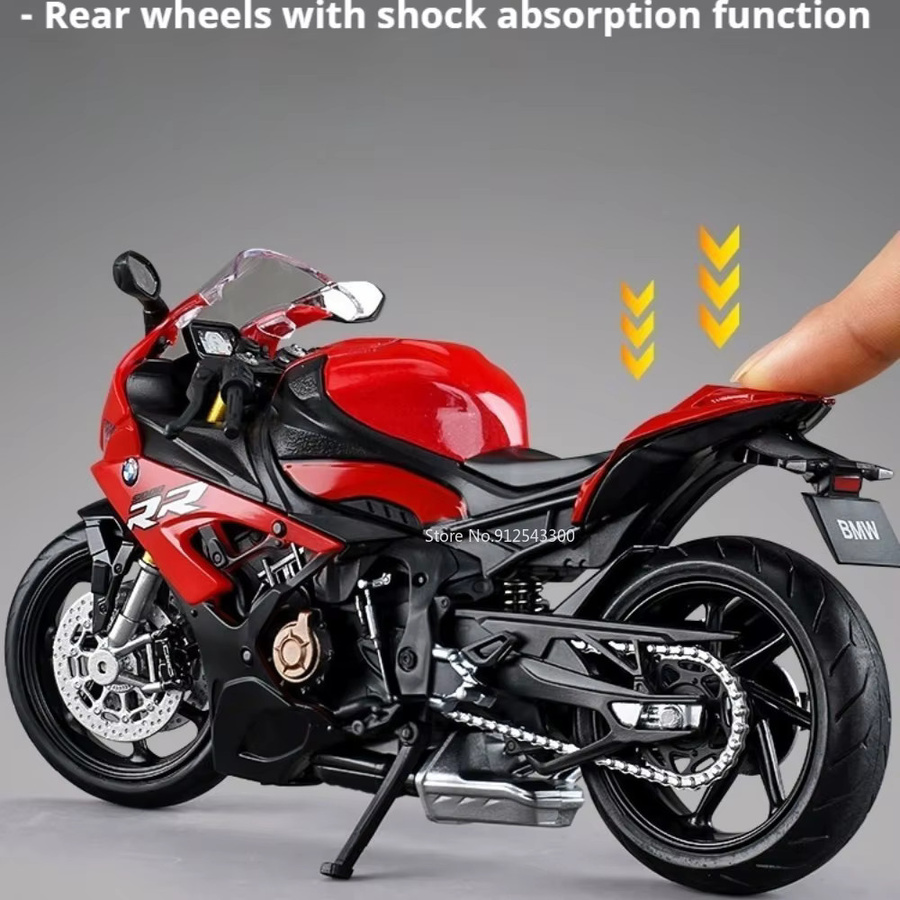 MAKEDA S1000RR CBR1000RR Automodell Spielzeug, 1:12, Metall, Gummi, Rot - Bild 3