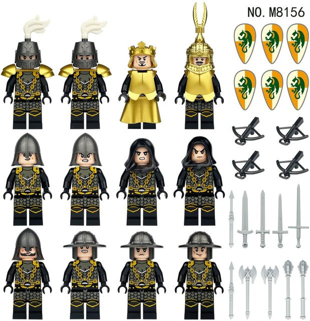 Mittelalterliche Ritter Soldat Actionfiguren, Bausteine Spielzeug, 12-teiliges Set, ab 6 Jahren - Bild 1