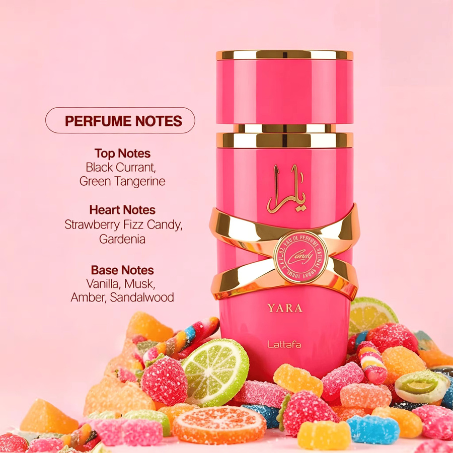 Lattafa Yara Candy Eau de Parfum, 100 ml, Damen, Vanille, Fruchtig, Blumig - Bild 3