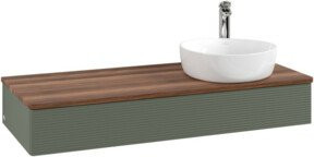 V&B Waschtischunterschrank Antao mit Frontstruktur und Beleuchtung, Farbe: Grau, B/T/H: 120 x 50 x 19 cm - Bild 1