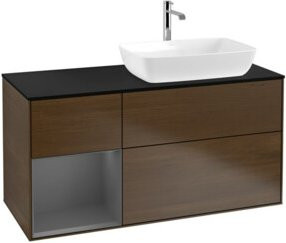 V&B Waschtischunterschrank Finion in Walnuss, Breite: 120 cm, Tiefe: 50,1 cm, lackiert - Bild 1