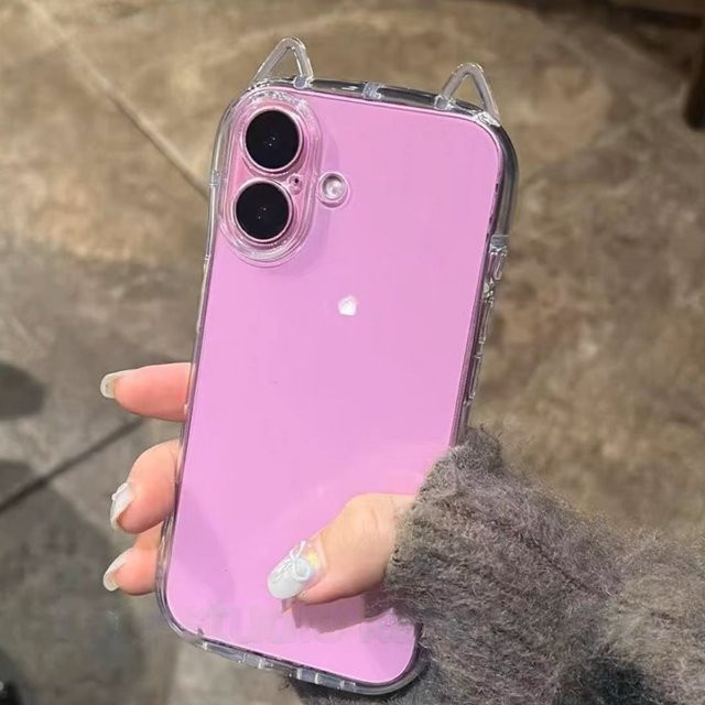NUCWIN Transparente Handyhülle mit 3D Katzenohren für iPhone 17 16 15 14 13 12 11 Pro Max Plus X XR XS Stoßfeste Airbag Schutzhülle - Bild 1