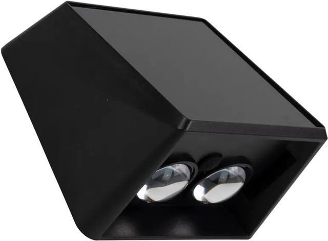 6er-Set LUXULA Solar Wandleuchten 2-flammig Up/Down mit Akku und CCT Warm-Kaltweiß 3000-6500K, wetterfeste LED Außenleuchten IP54 für Garten und Terrasse, Schwarz - Bild 1