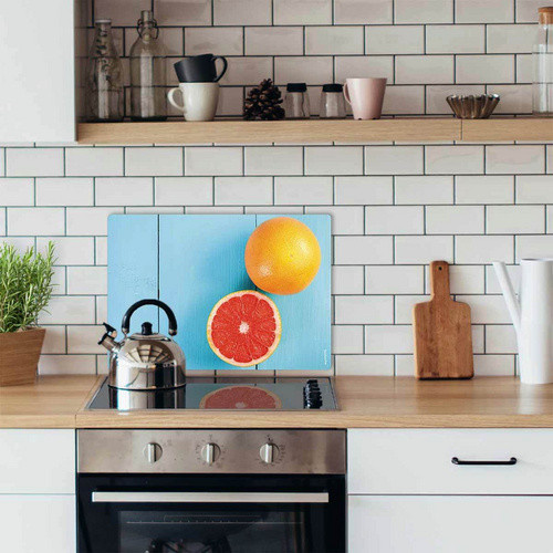mySPOTTI Mini-Spritzschutz Grapefruit Blue aus Aluverbund, B/T/H: 41,0 x 59,0 x 0 cm - Bild 2