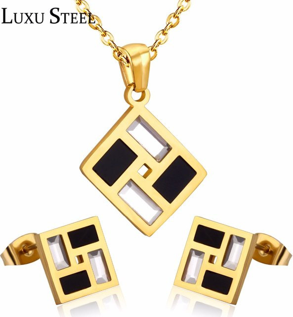 LUXUSTEEL Schmuck-Set Edelstahl, Gold, Damen - Bild 1