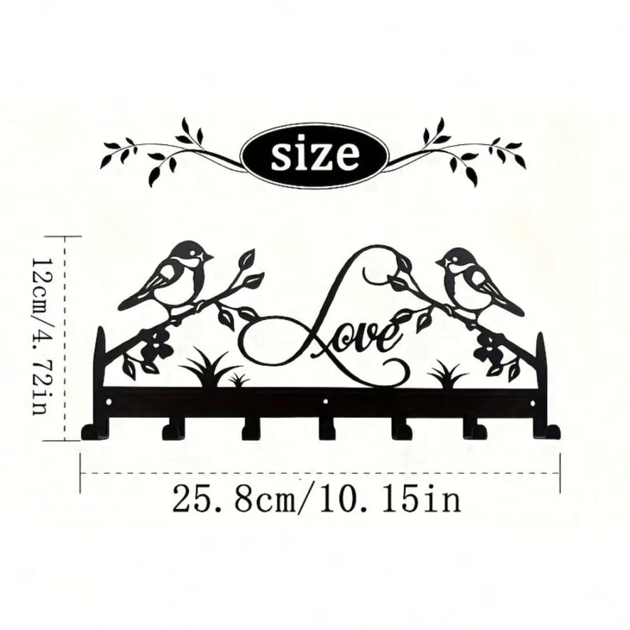 Vogelförmiger Wandhaken von CIFBUY aus rostfreiem Metall als Schlüsselhalter und Schmuckorganizer in Silber oder Schwarz - Bild 2