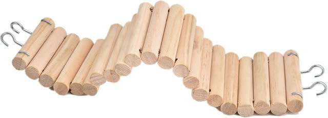 TOPINCN Hamster-Holzleiter als Kletterleiter für Hamster und Papageien, braune Hängebrücke aus unbehandeltem Holz, Breite: 7,5 cm, Länge: 30 cm - Bild 1