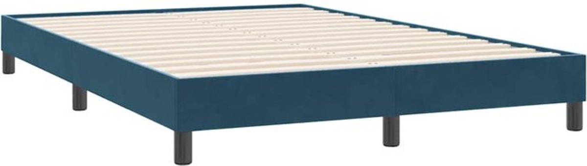 vidaxl Polsterbett aus Samt und Holzwerkstoff in Blau, B/T/H: 160 x 220 cm - Bild 1