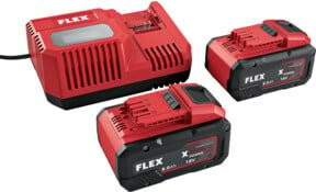 FLEX Akku-Ladegerät-Set Power 88 R P-Set 18-88 R in Rot mit 8Ah Li-Ion Akku und Ladegerät 18V - Bild 1