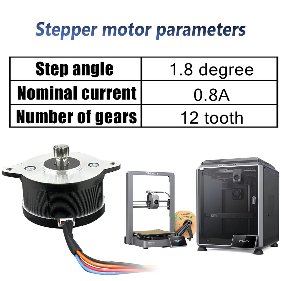 BEGRINT 3D-Drucker Schrittmotor mit 12 Zähnen und 1,8 Grad, silbernes Getriebe für Ender-3 V3, K1 Max, K1 und K1C Extruder - Bild 4