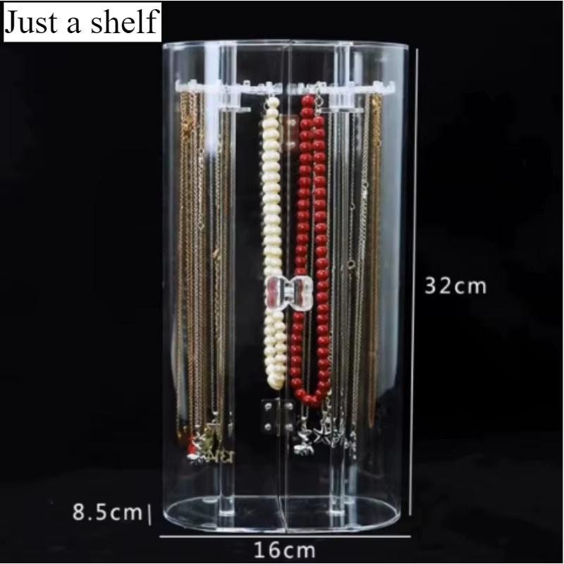CH CACILLO Schmuckorganizer aus Acryl in Transparent, Staubdichter Display-Ständer für Halsketten, Armbänder und Uhren - Bild 6