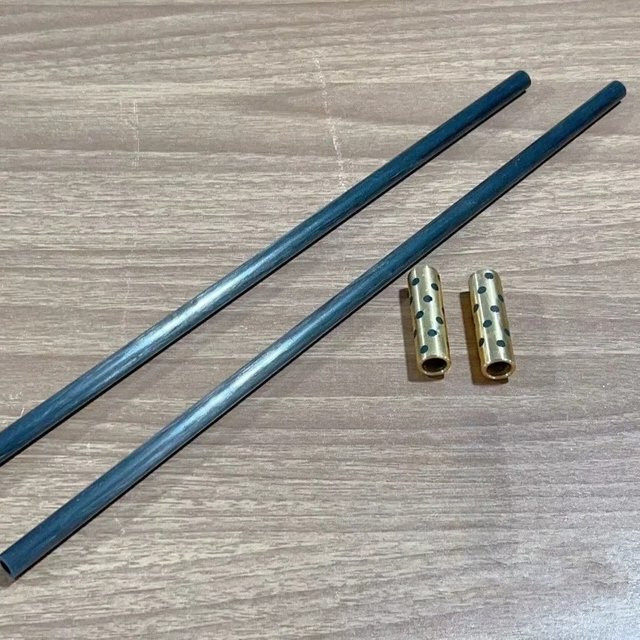 Funssor Graphit-Lager-Kit für Bambulab P1P und P1S 3D-Drucker zum Austausch der X-Achsen-Carbonrohre in Schwarz und Silber - Bild 1